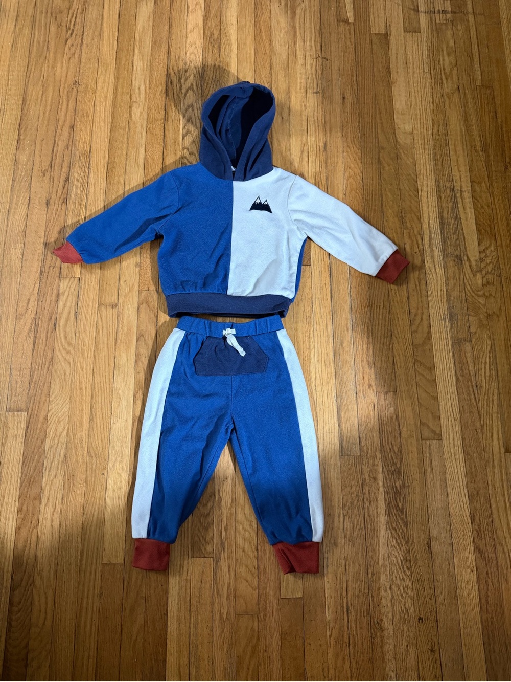 Little Ricky's 24M Colorblock Blue & White Kids Hoodie Jogger Set